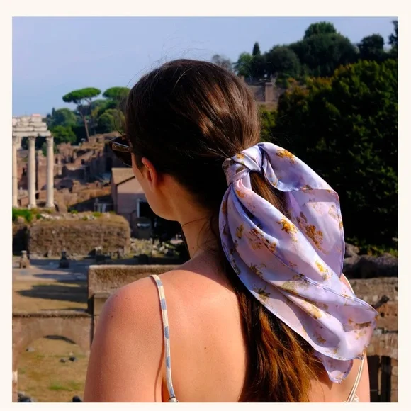 Common Era Botticelli's Daydream Satin Hair Scarf - Picture 2 of 5